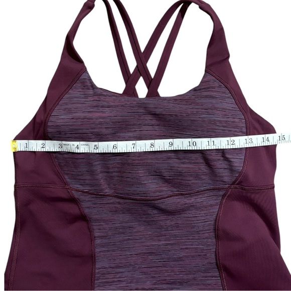 Lululemon Energy Tank Top Built-In Bra Burgundy Color Size 8 - Picture 5 of 9